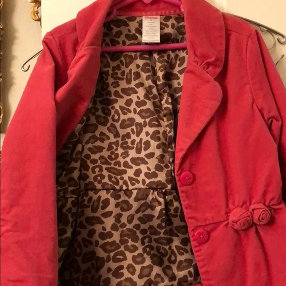 Gymboree pink blazer  jacket animal print lined  size 6